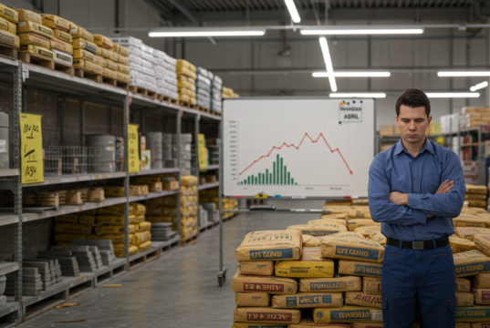 Vendas do comércio de material de construção caem